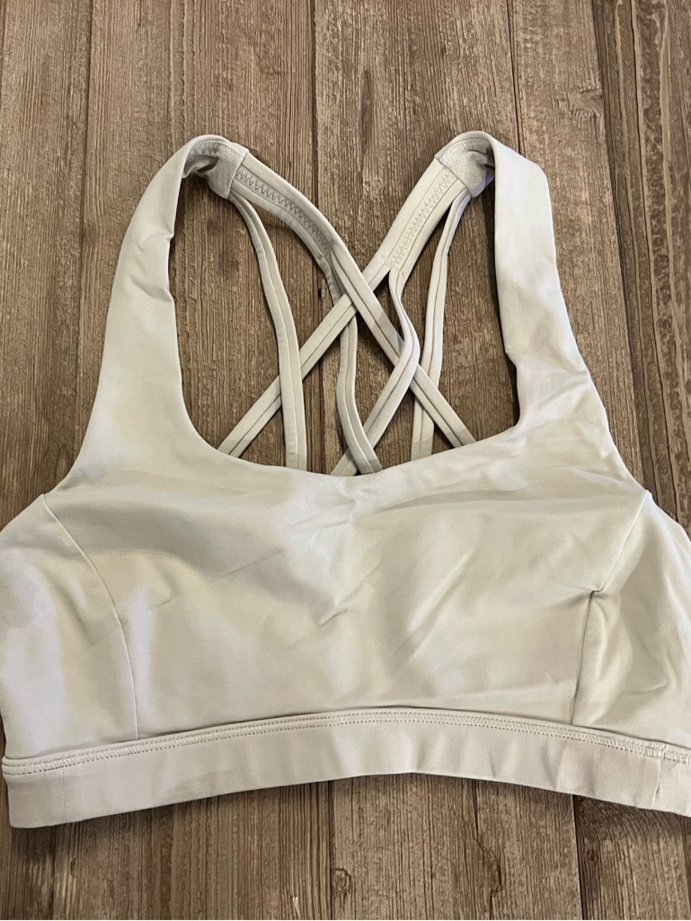 lululemon athletica tan Strappy Sports Bra with Crisscross Back